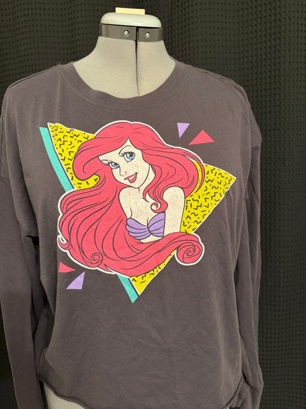 Disney Black Pullover Sweatshirt with Pink Ariel Graphic